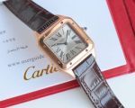 TW Factory Cartier Santos-Dumont 46.6*33.9mm Quartz Movement RG Case Brown Leather Strap Watch